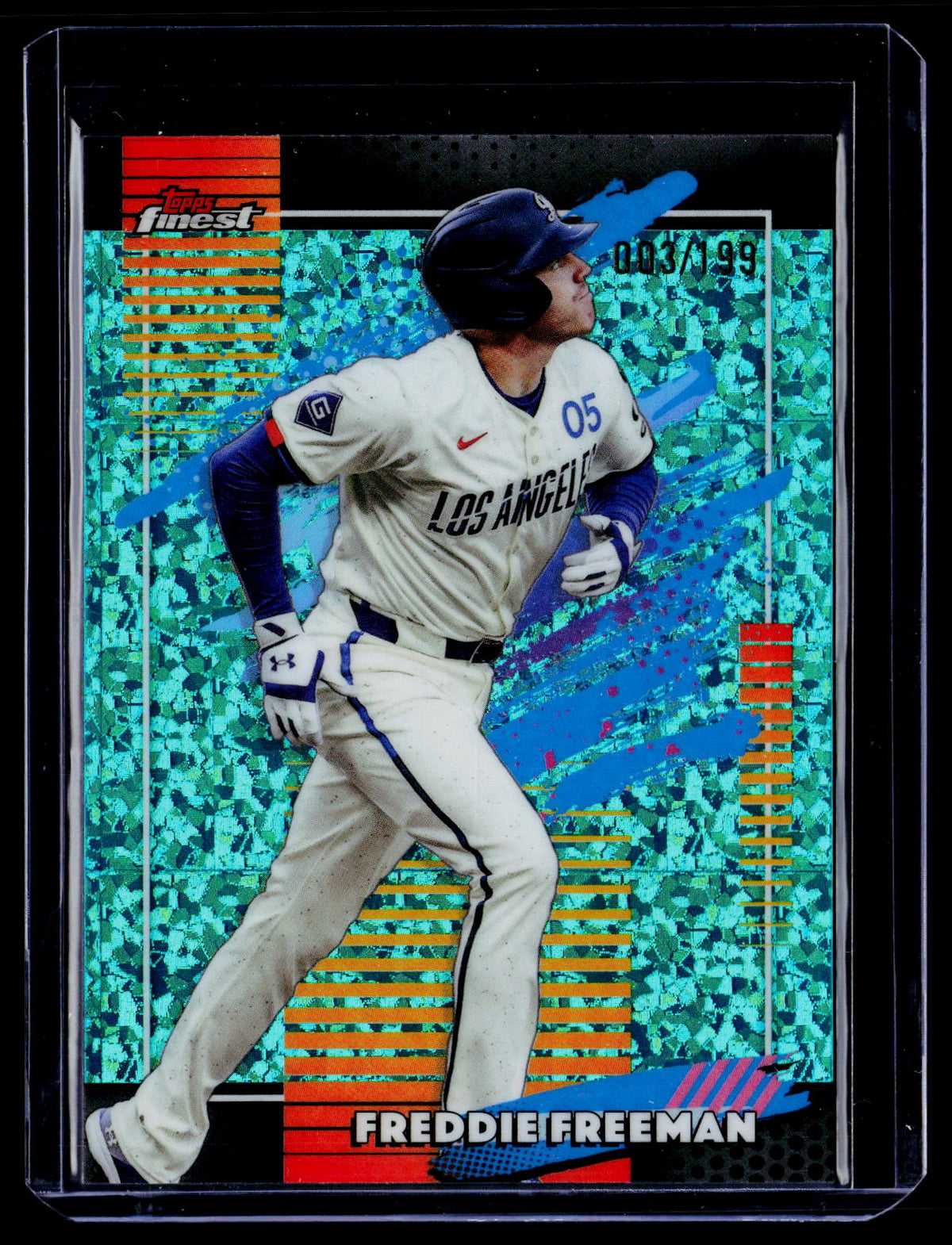 2026 Finest #163 Freddie Freeman Aqua Mini-Diamond Refractors #/199