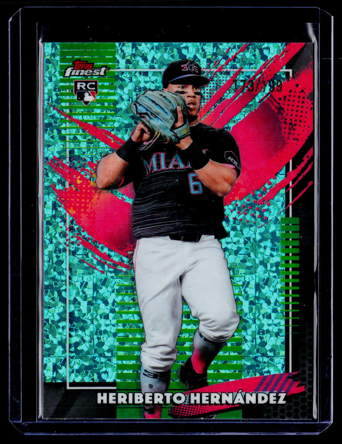 2026 Finest #259 Heriberto Hernández Aqua Mini-Diamond Refractors #/199