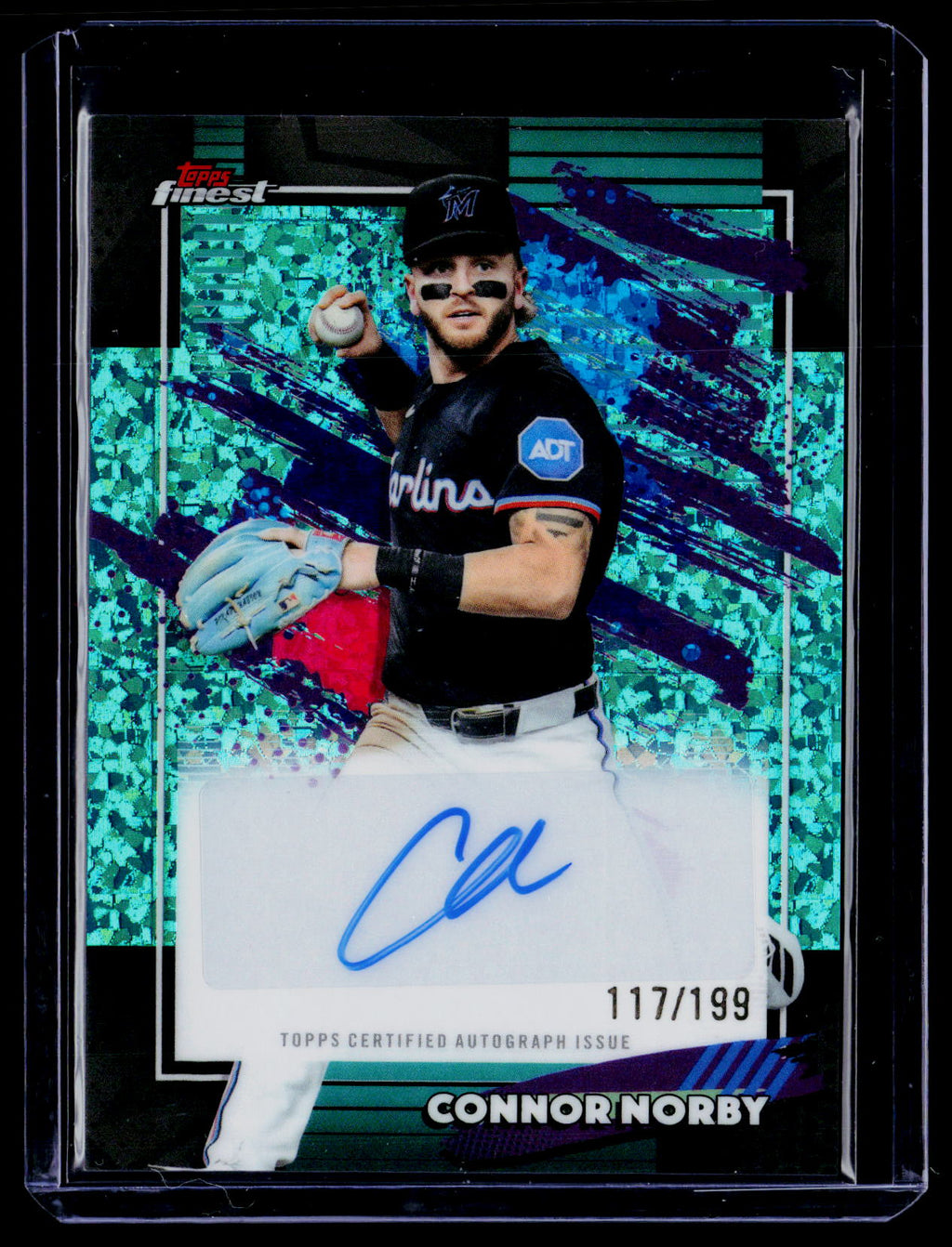 2026 Finest #FMA-CN Connor Norby Finest Mega Autographs Aqua Mini Diamond #/199