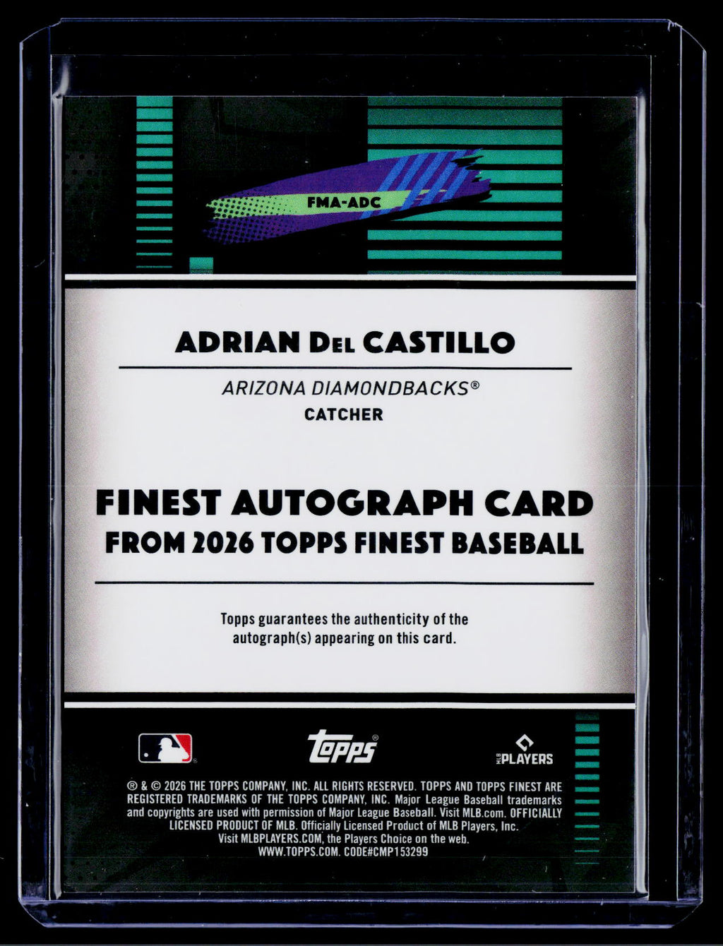 2026 Finest #FMA-ADC Adrian Del Castillo Finest Mega Autographs