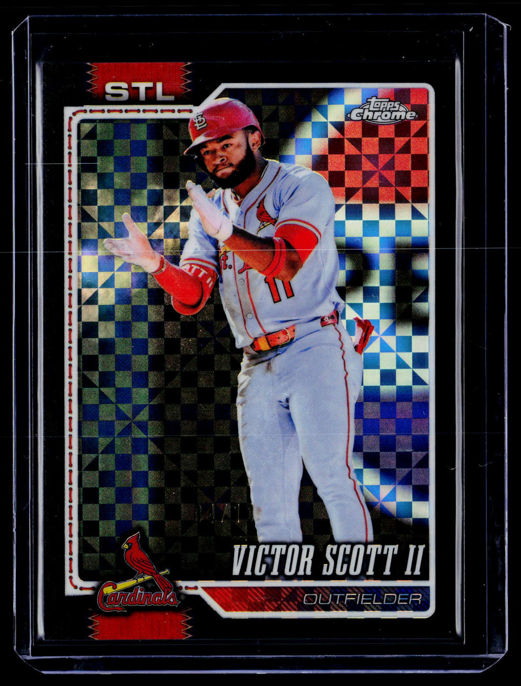 2026 Topps Chrome #53 Victor Scott II Black Geometric Refractors #/10