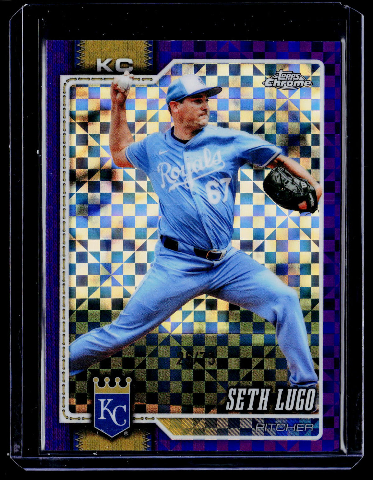 2026 Topps Chrome #231 Seth Lugo Purple Geometric Refractors #/75