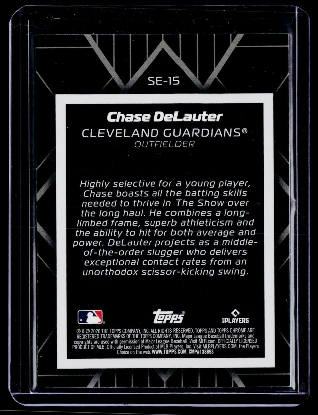 2026 Topps Chrome #SE-15 Chase DeLauter Shadow Etch