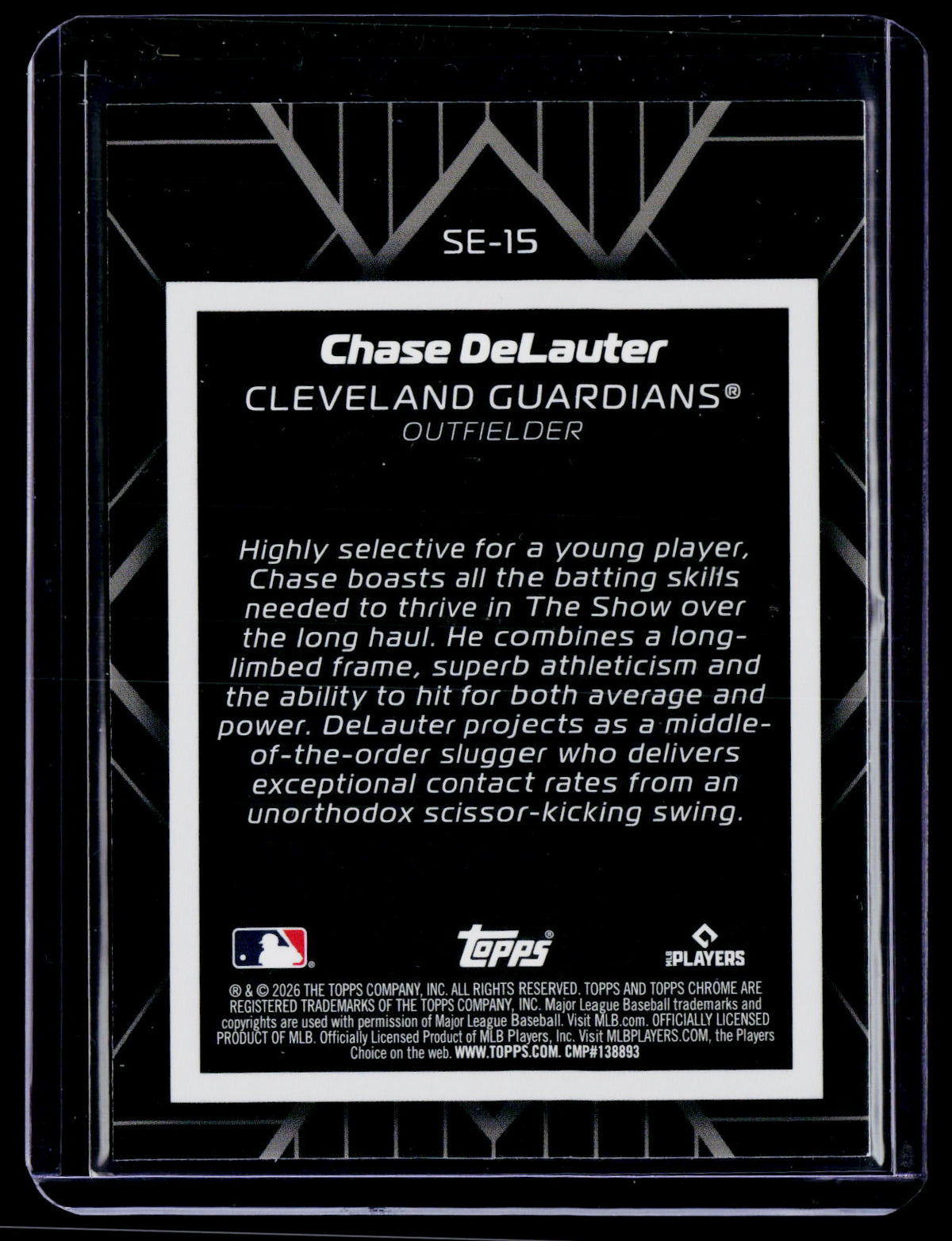2026 Topps Chrome #SE-15 Chase DeLauter Shadow Etch