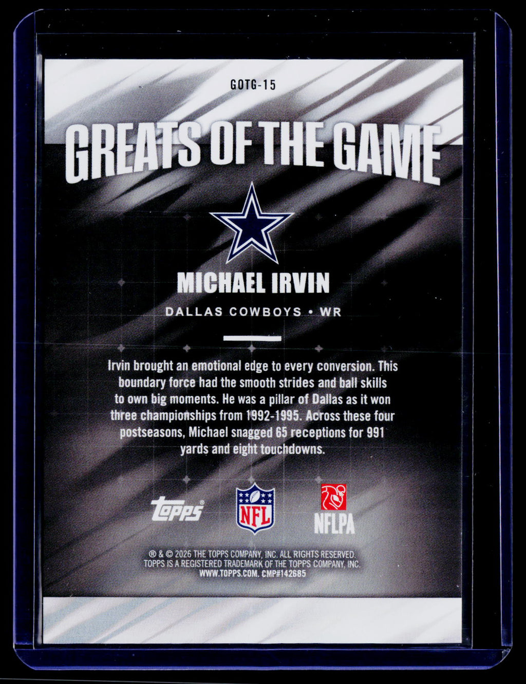 2026 Topps Flagship #GOTG-15 Michael Irvin Greats of the Game Orange #/25
