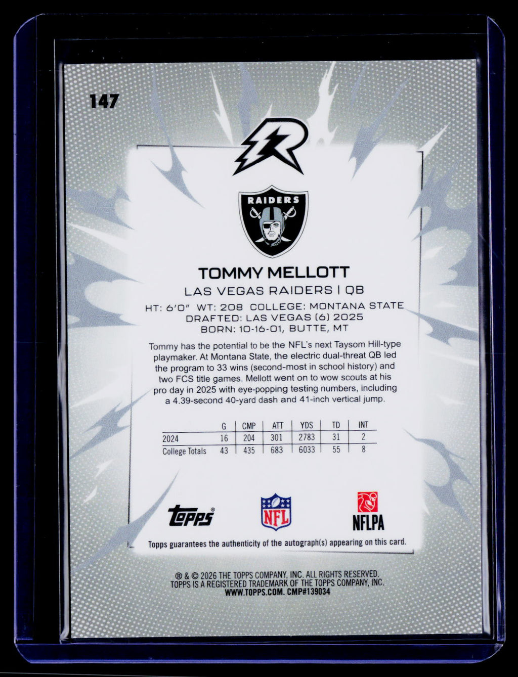 2025 Topps Resurgence #147 Tommy Mellott Purple Surge Refractor #/75
