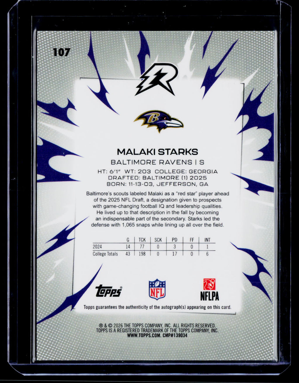2025 Topps Resurgence #107 Malaki Starks Signatures