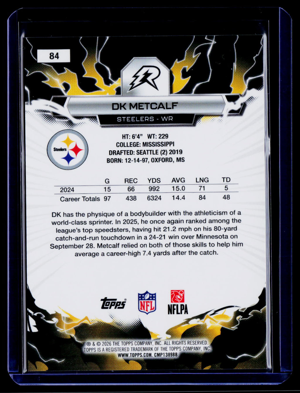 2025 Topps Resurgence #84 DK Metcalf Orange Static Refractor #/25