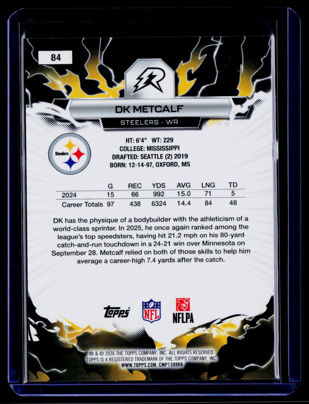 2025 Topps Resurgence #84 DK Metcalf Orange Static Refractor #/25
