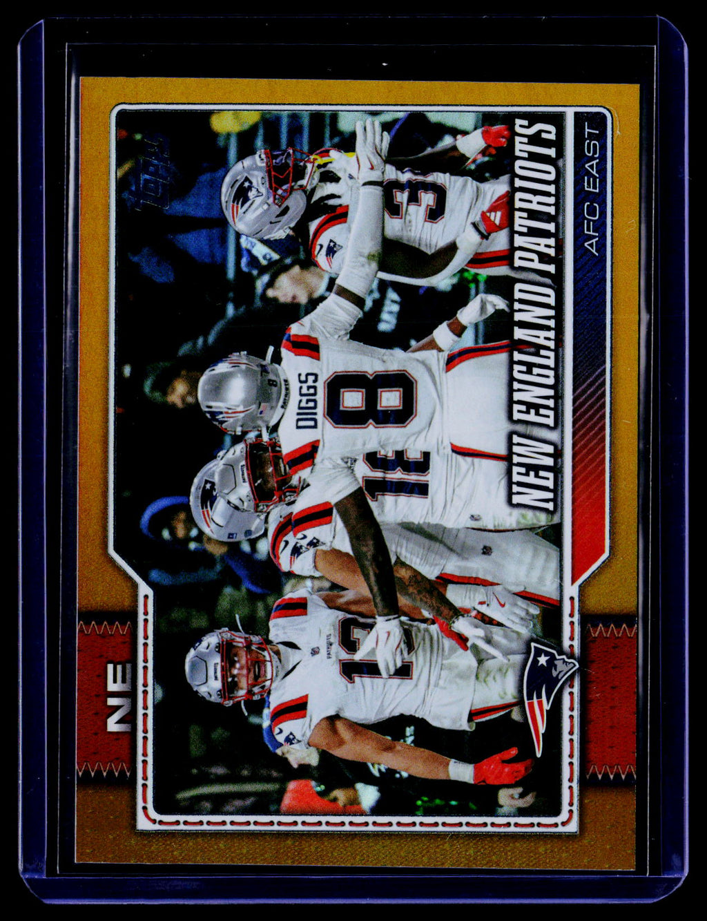 2026 Topps Flagship #278 New England Patriots Gold Holo Foil #/50