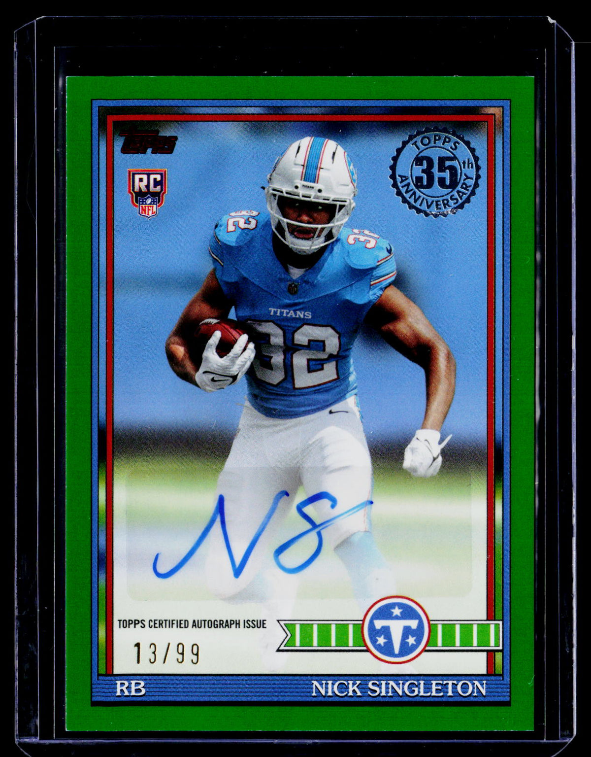 2026 Topps Nick Singleton 1991 Topps Football Rookie Autographs Green /99