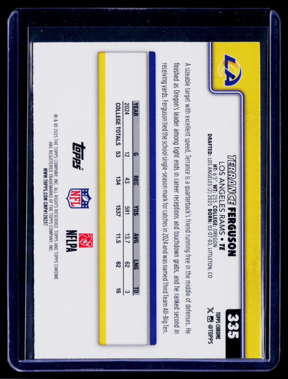 2025 Topps Chrome #335 Terrance Ferguson Purple Geometric Refractor #/75