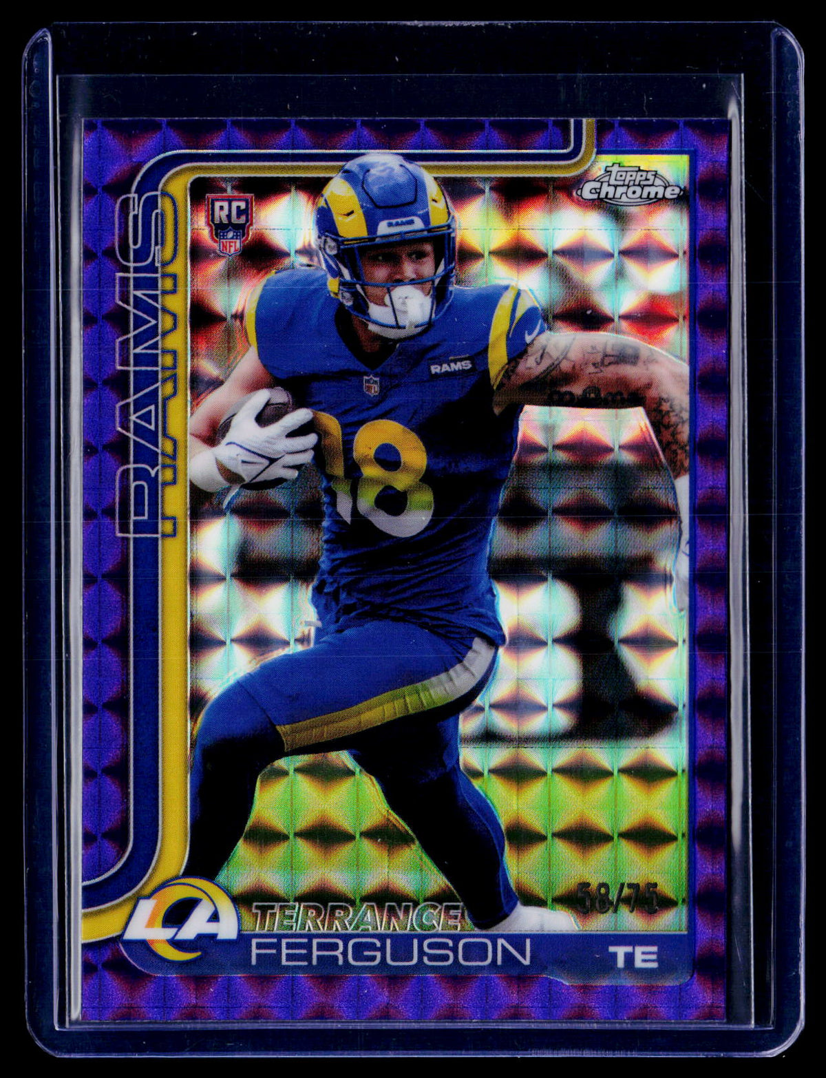 2025 Topps Chrome #335 Terrance Ferguson Purple Geometric Refractor #/75