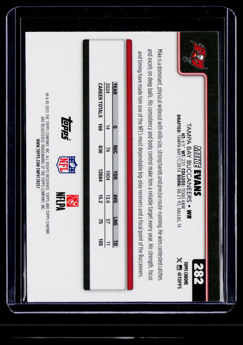 2025 Topps Chrome #282 Mike Evans Green Refractor #/99