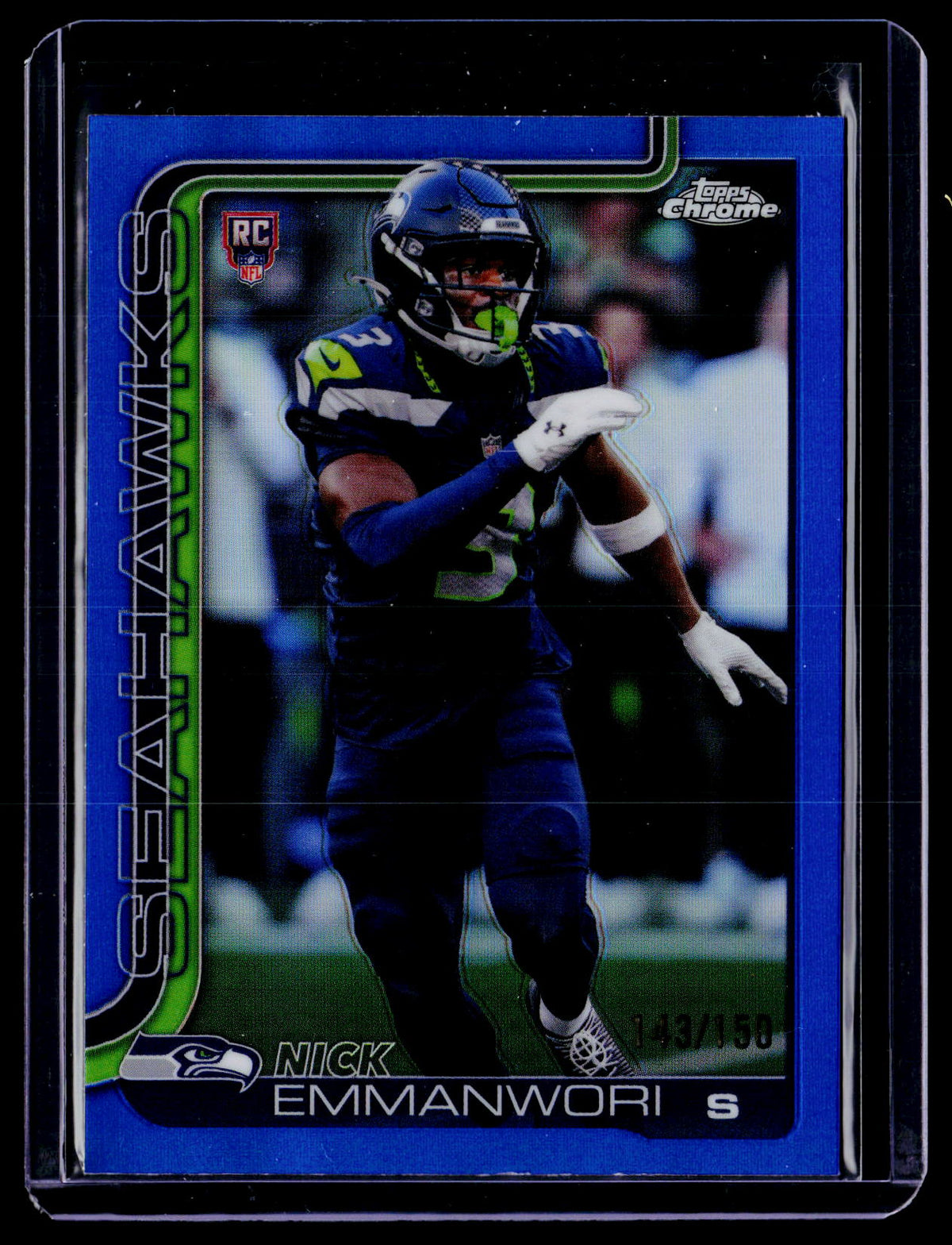 2025 Topps Chrome #348 Nick Emmanwori Blue Refractor #/150