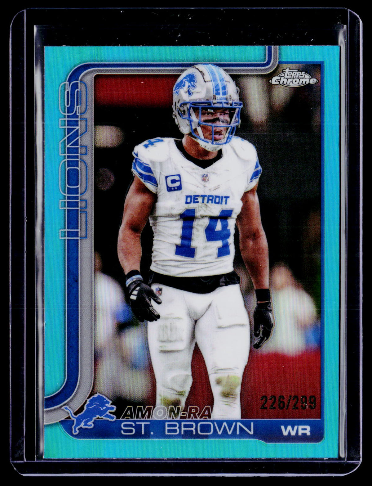 2025 Topps Chrome #98 Amon-Ra St. Brown Teal Refractor #/299