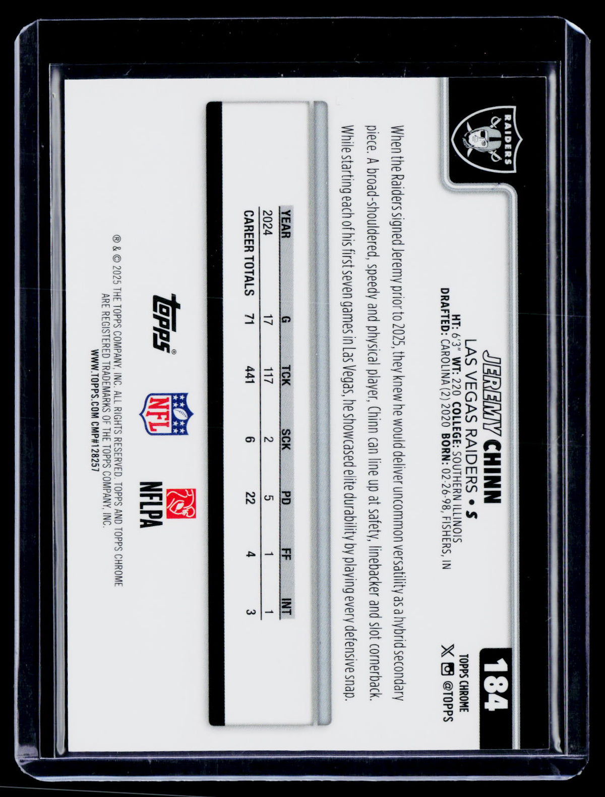 2025 Topps Chrome Sapphire Edition #184 Jeremy Chinn Gold Sapphire #/50