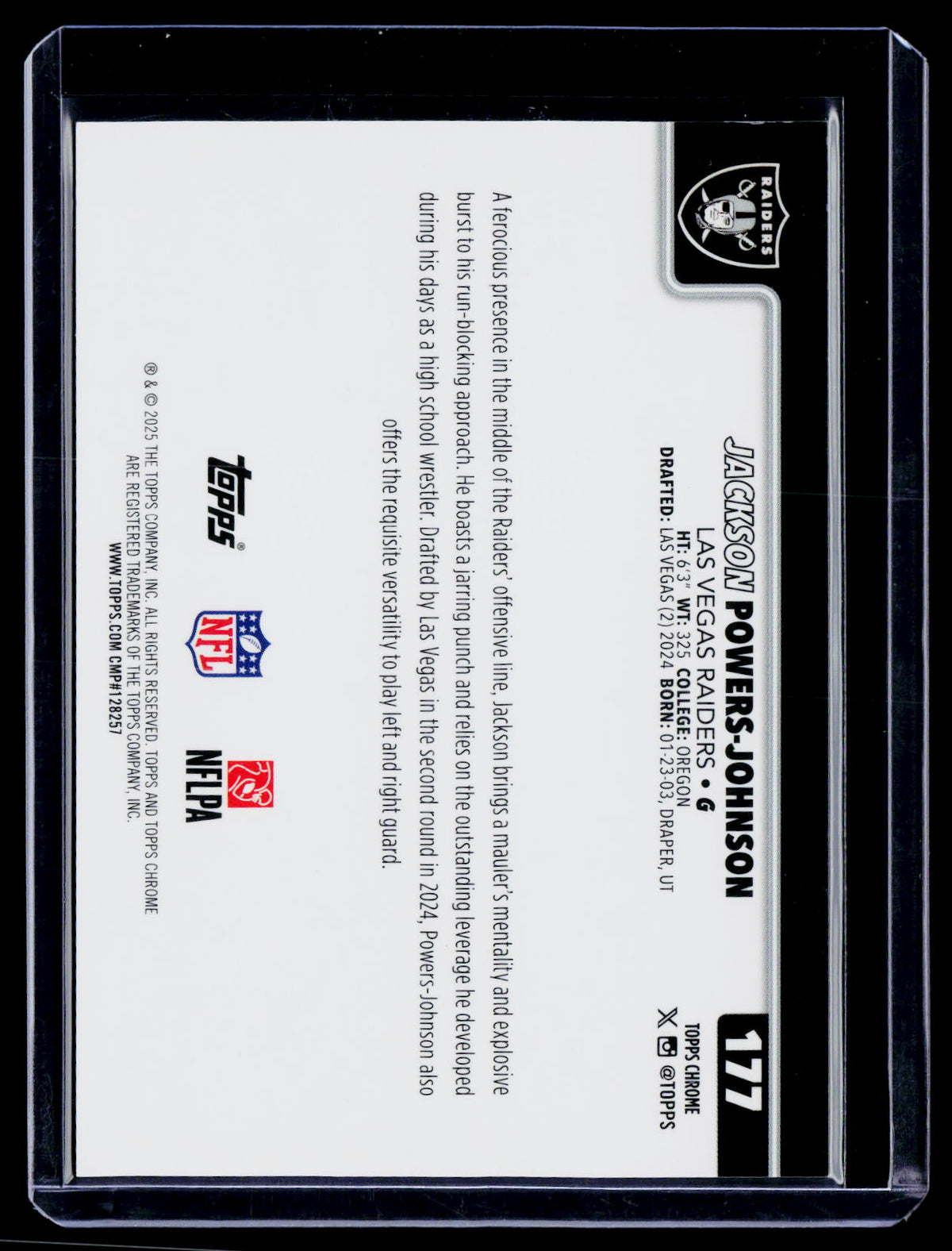 2025 Topps Chrome Sapphire #177 Jackson Powers-Johnson Gold Sapphire /50
