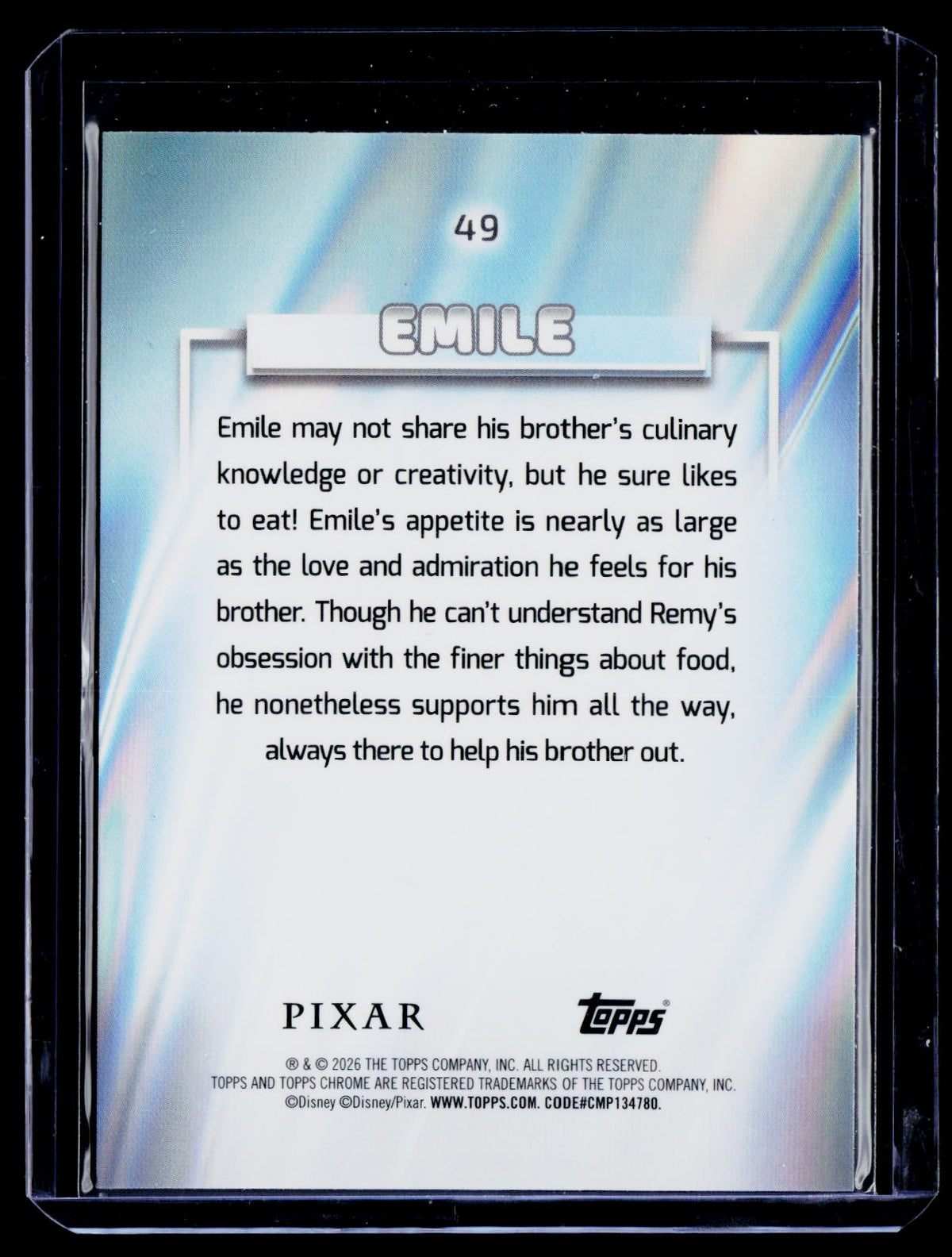 2026 Topps Chrome Disney #49 Emile Aqua Mini-Diamond Refractor
