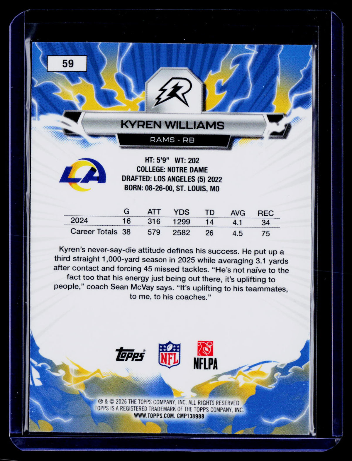 2025 Topps Resurgence #59 Kyren Williams Surge Refractor #/425