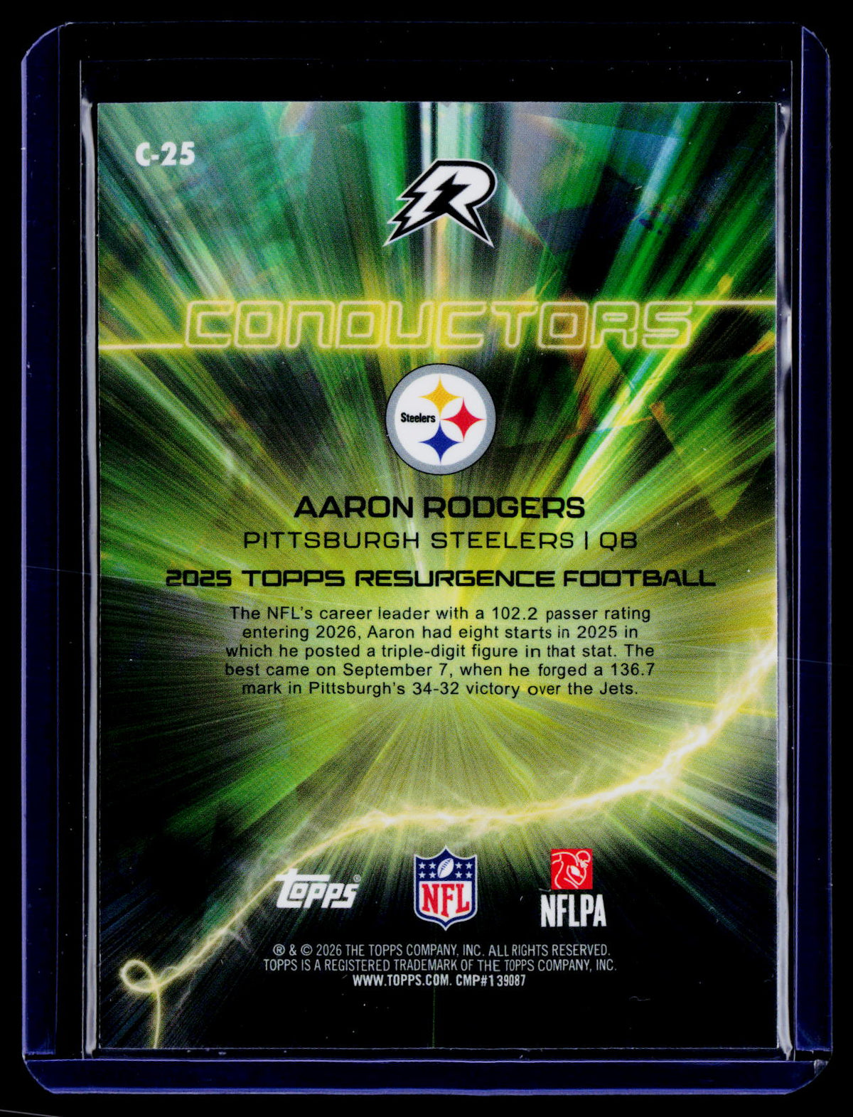2025 Topps Resurgence Aaron Rodgers Conductors Bronze Surge Refractor #/350