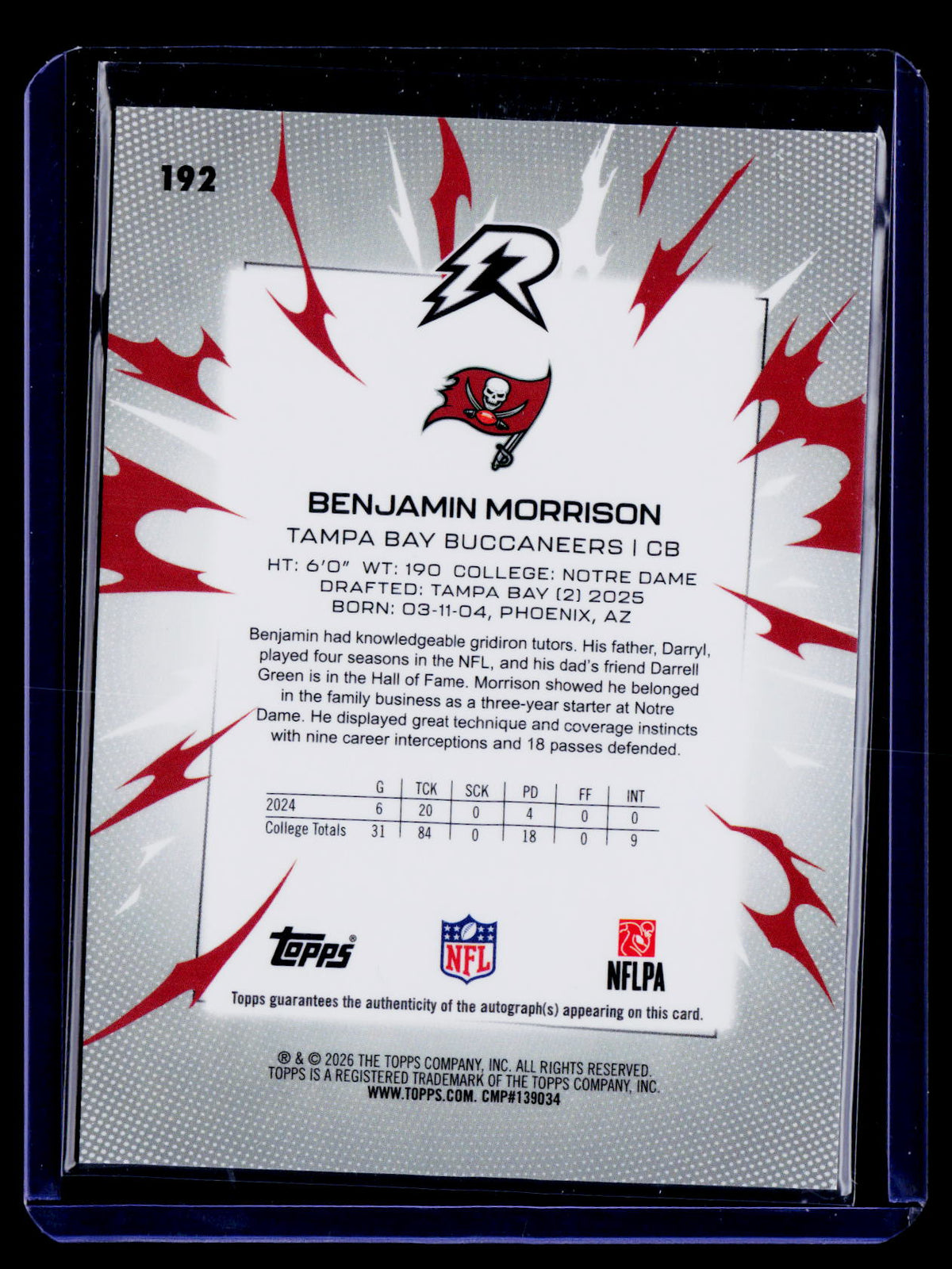 2025 Topps Resurgence #192 Benjamin Morrison Signatures