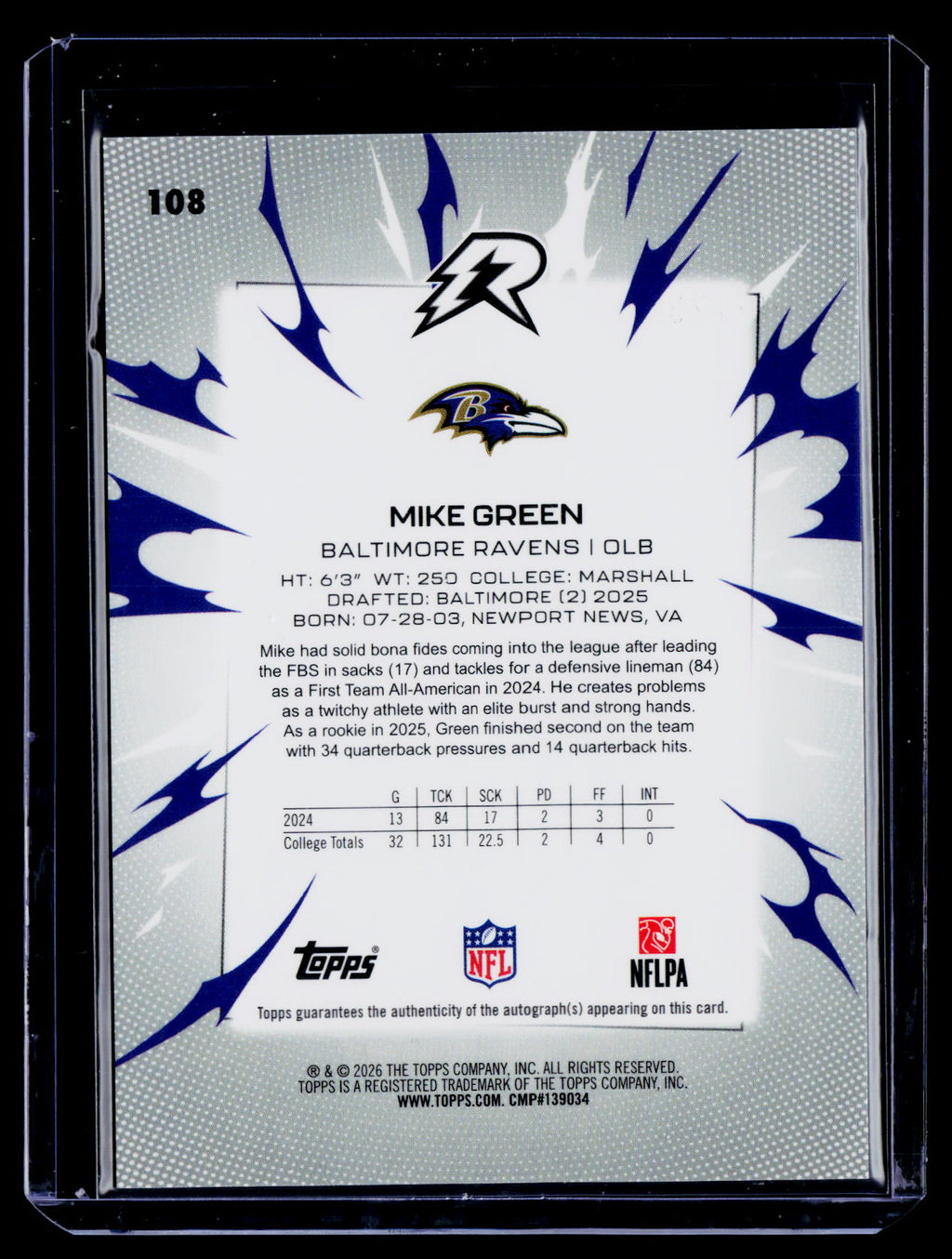 2025 Topps Resurgence #108 Mike Green Signatures White Surge Refractor #/125