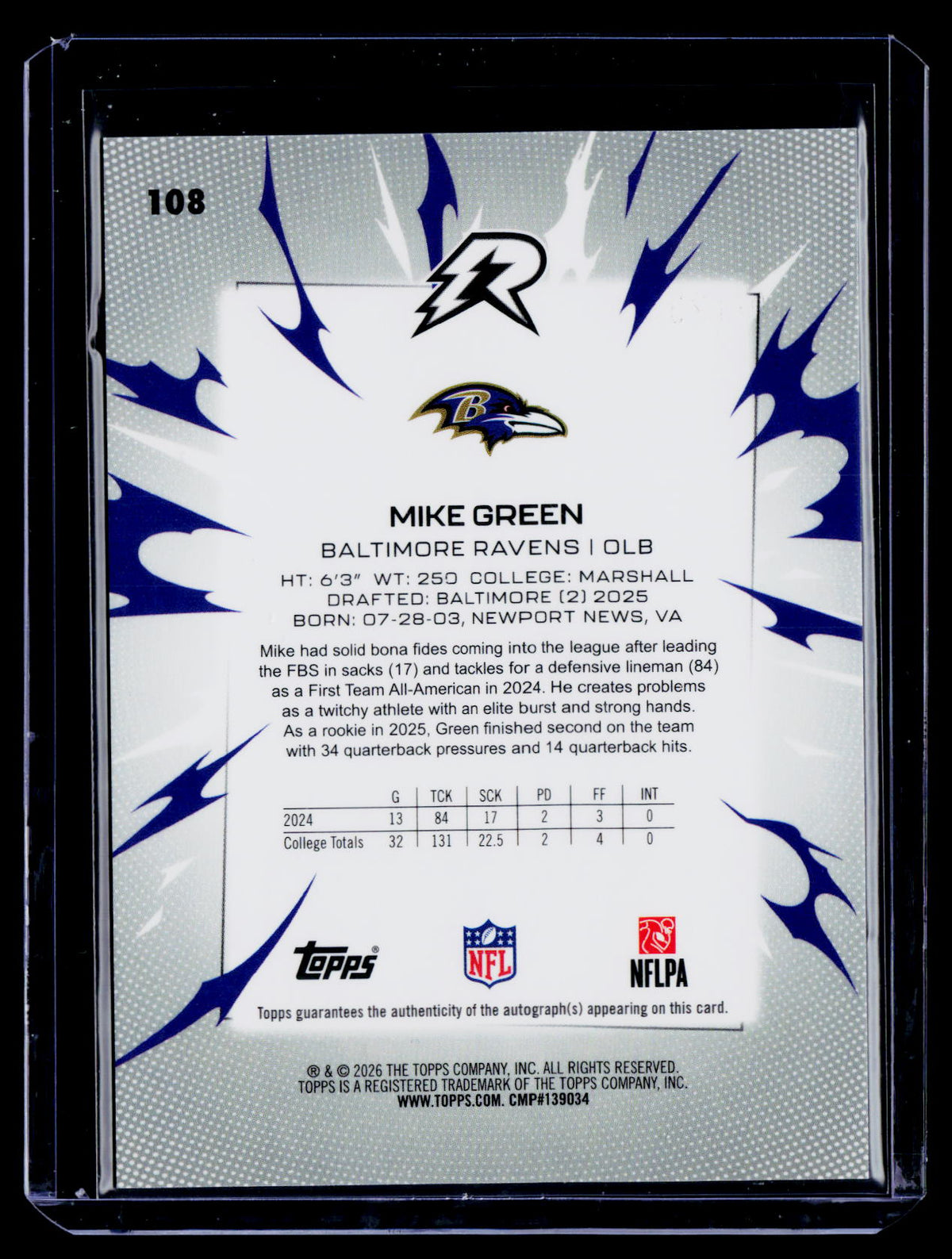 2025 Topps Resurgence #108 Mike Green Signatures White Surge Refractor #/125