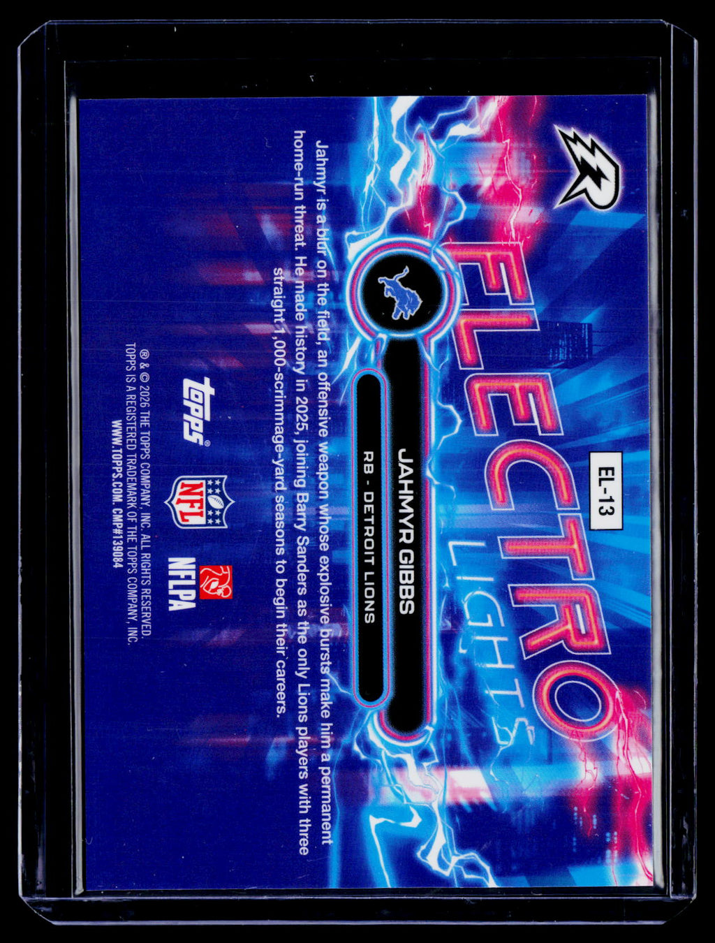 2025 Topps Resurgence #EL-13 Jahmyr Gibbs Electro Lights