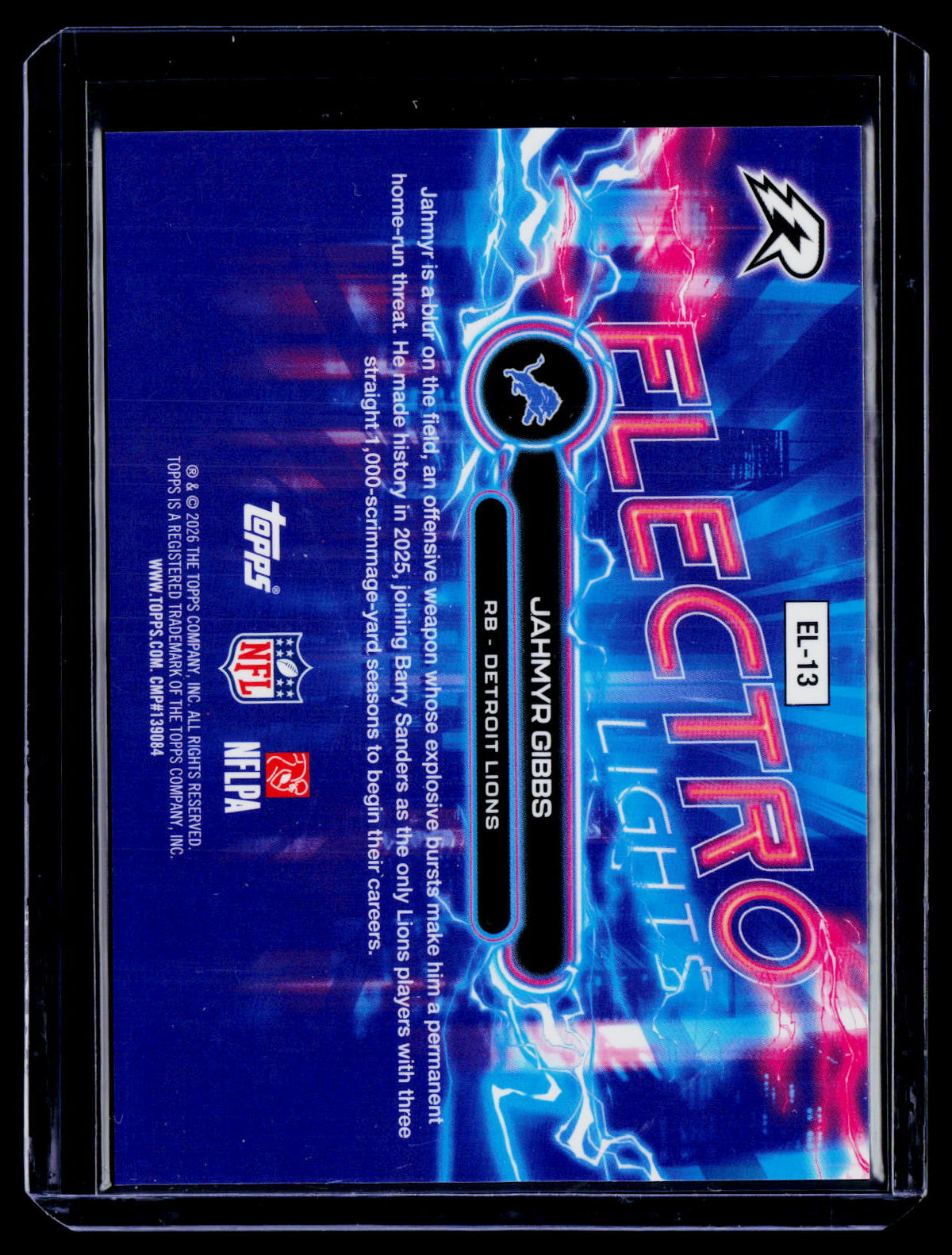 2025 Topps Resurgence #EL-13 Jahmyr Gibbs Electro Lights