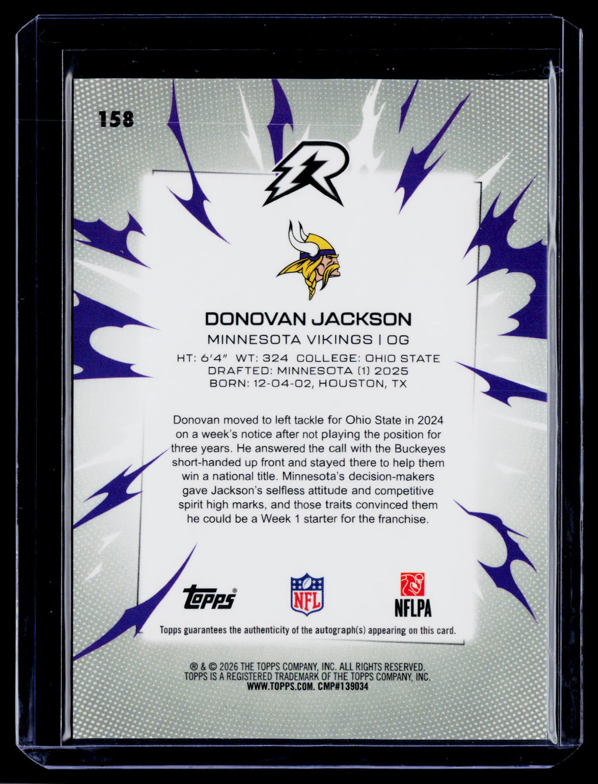 2025 Topps Resurgence #158 Donovan Jackson Signatures