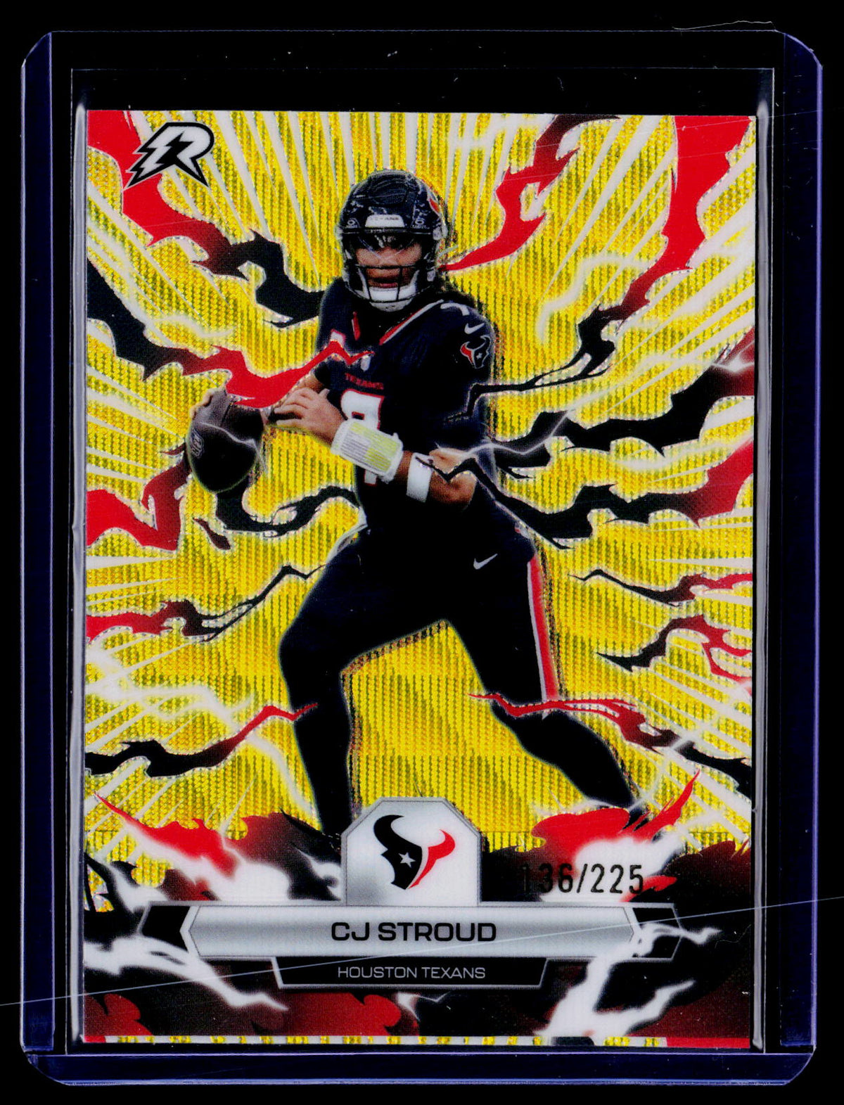2025 Topps Resurgence #38 CJ Stroud Yellow Surge Refractor #/225