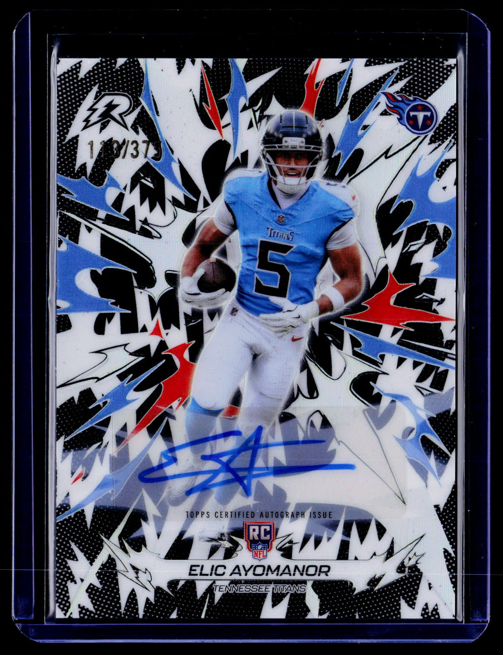 2025 Topps Resurgence #195 Elic Ayomanor Signatures Black & White Refractor /375