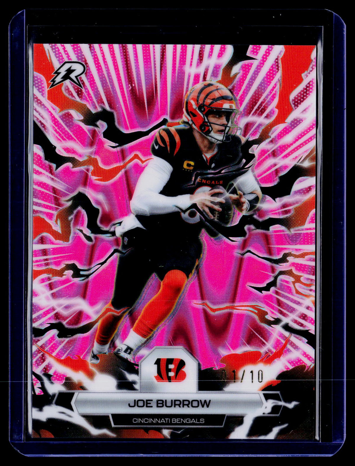2025 Topps Resurgence #19 Joe Burrow Pink Power Surge Refractor #/10