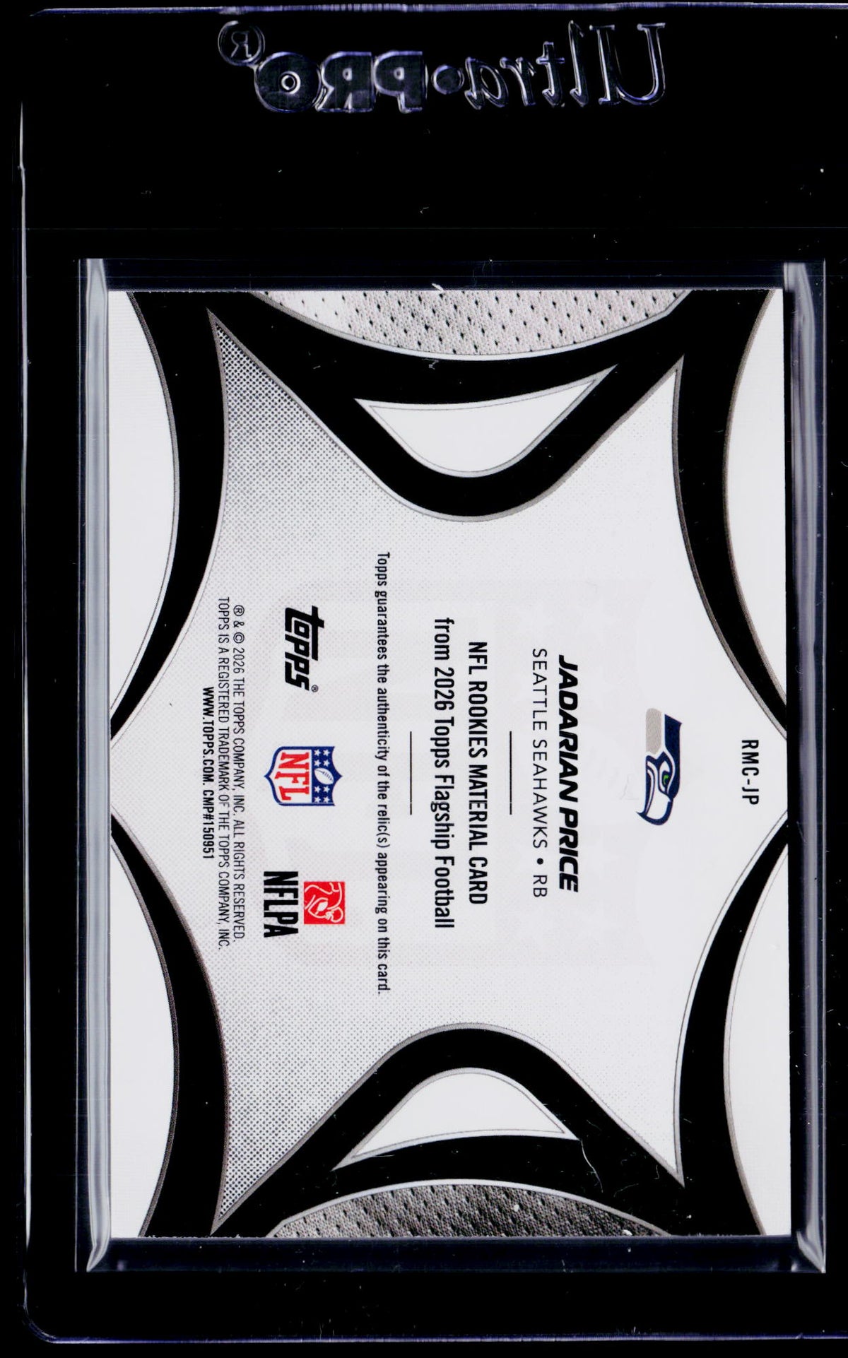 2026 Topps Flagship #RMC-JP Jadarian Price NFL Rookies Materials Green #/99