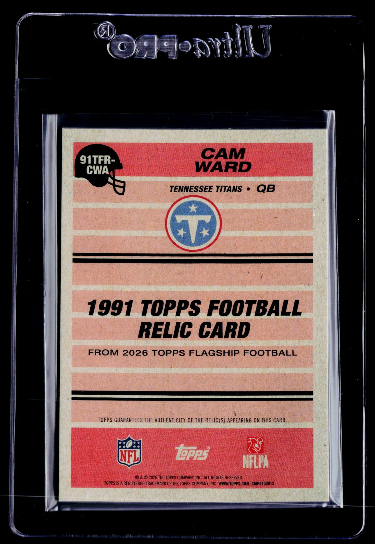 2026 Topps Flagship #91TFR-CWA Cam Ward 1991 Topps Football Relics