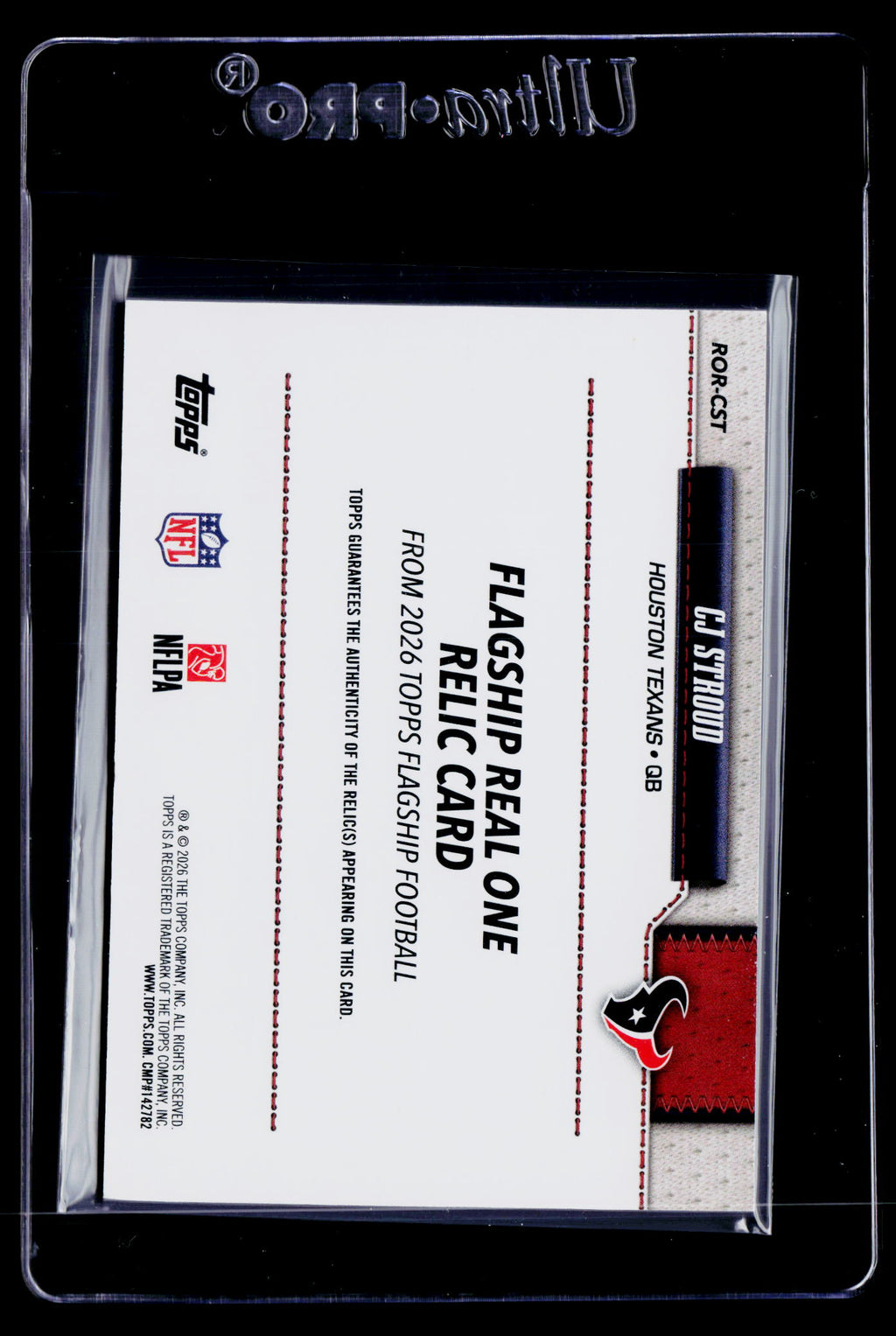 2026 Topps Flagship #ROR-CST CJ Stroud Real One Relics