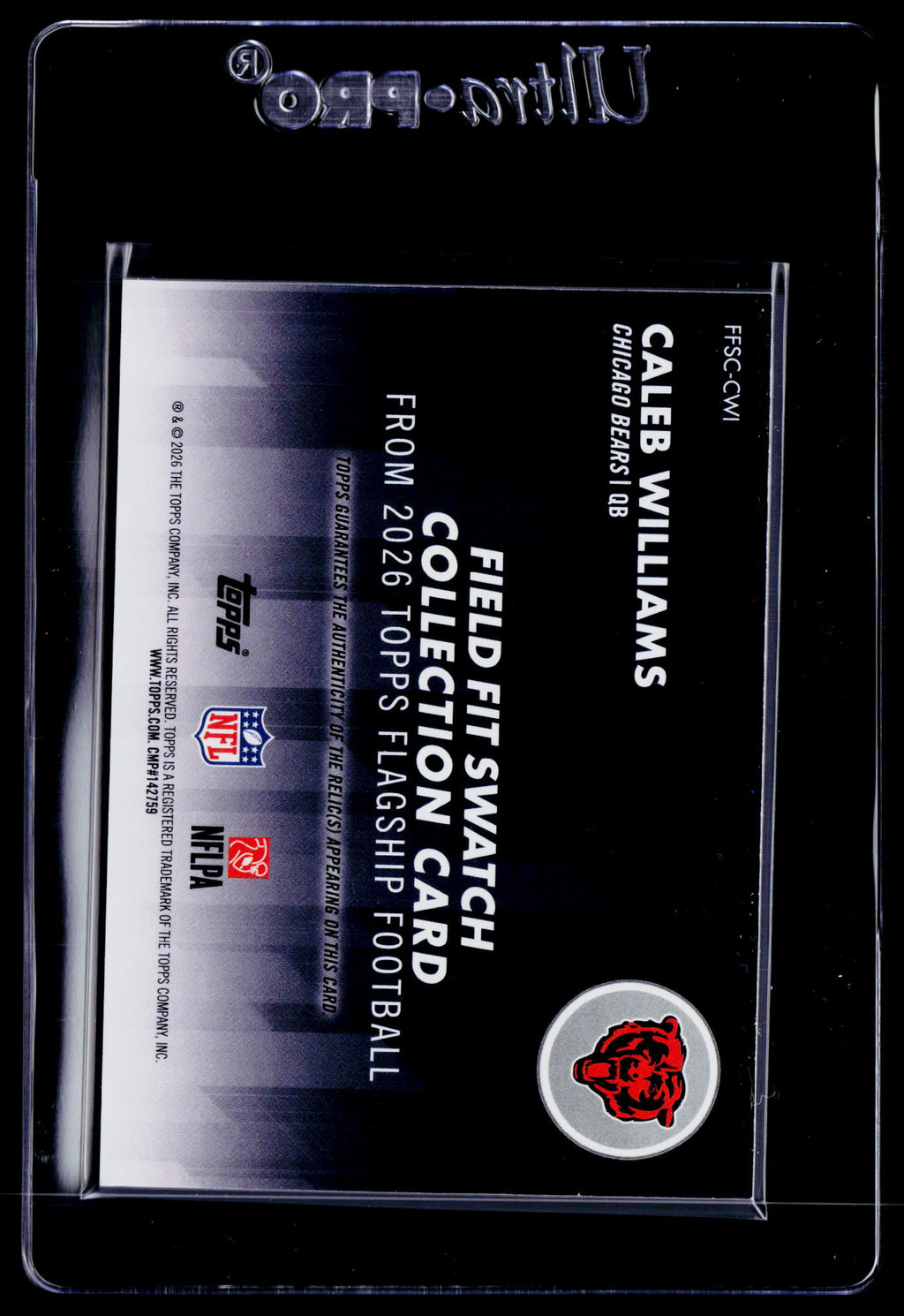 2026 Topps Flagship #FFSC-CWI Caleb Williams Field Fit Swatches