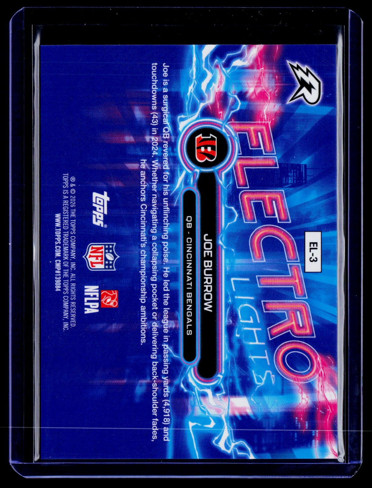 2025 Topps Resurgence #EL-3 Joe Burrow Electro Lights