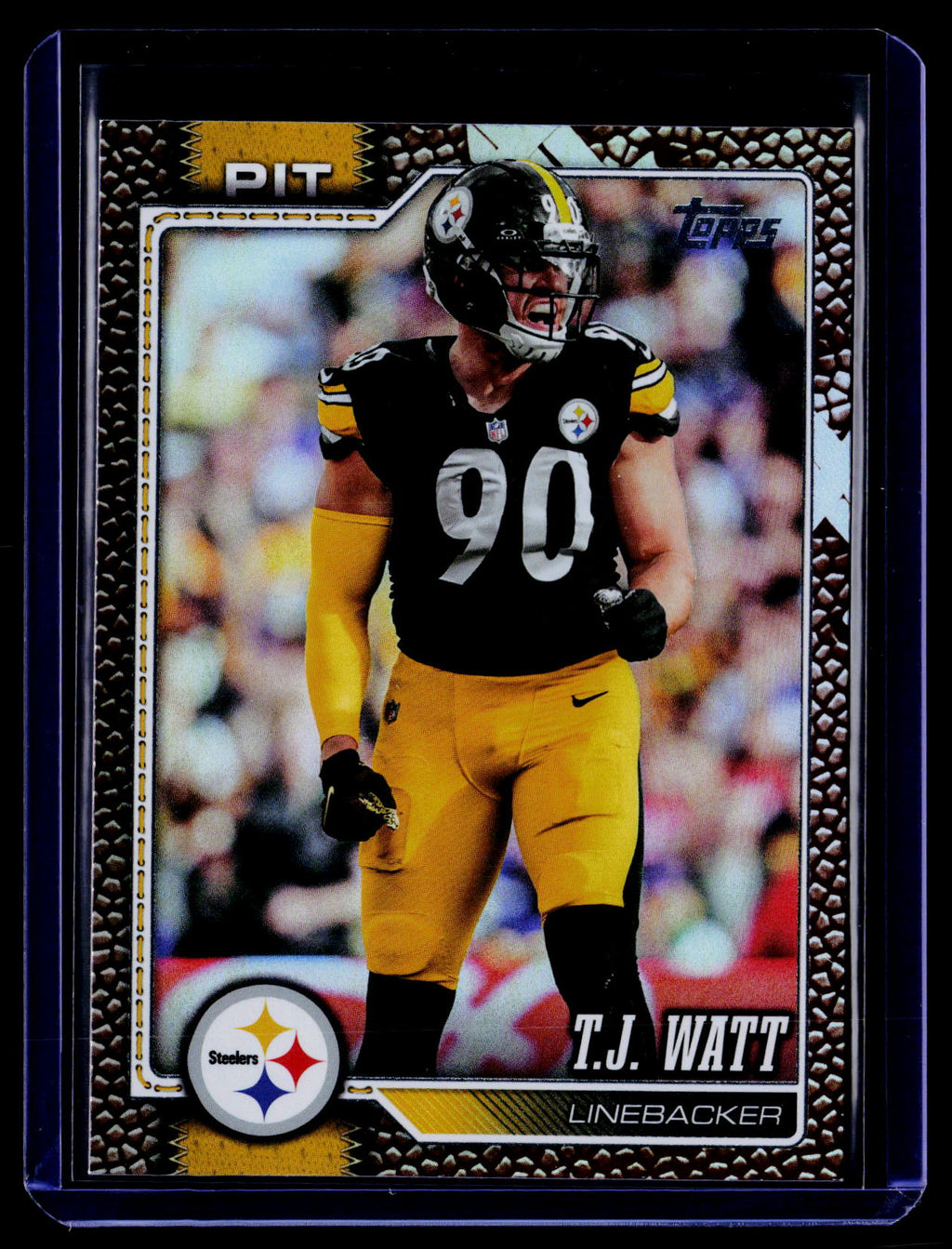 2026 Topps Flagship #254 T.J. Watt Football Leather Foil
