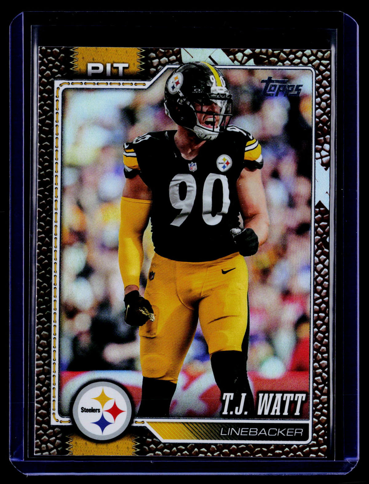 2026 Topps Flagship #254 T.J. Watt Football Leather Foil