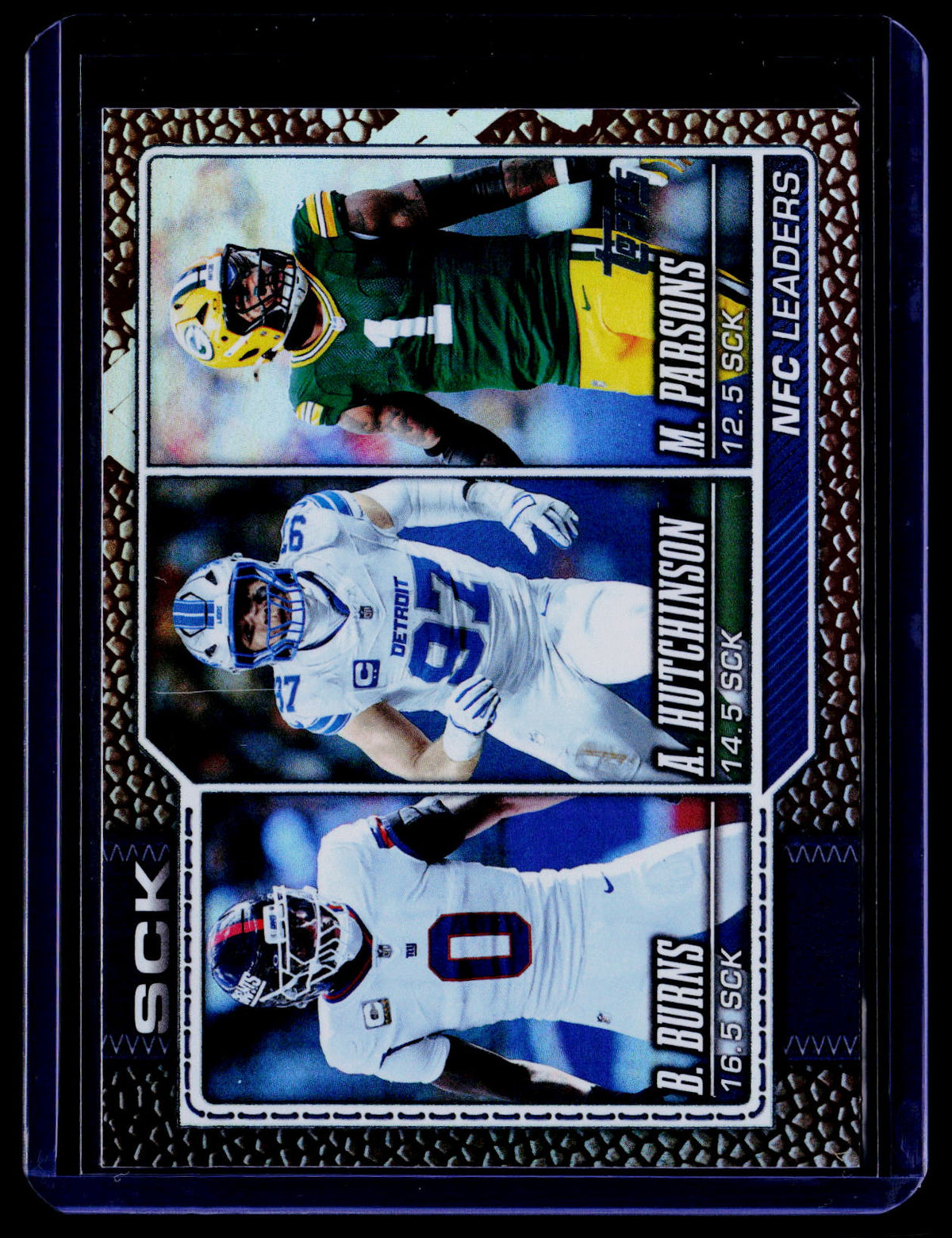 2026 Topps Flagship #287 NFC Sack Leaders Football Leather Foil