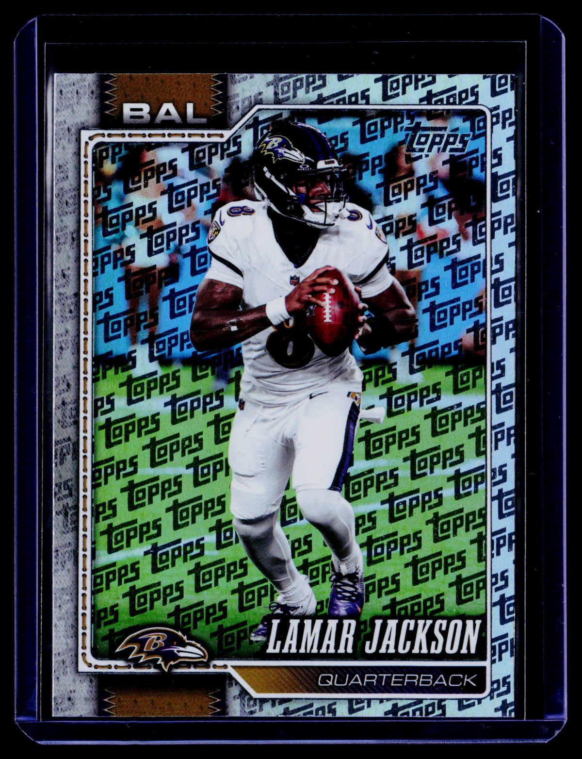 2026 Topps Flagship #13 Lamar Jackson Topps Logo Foilboard