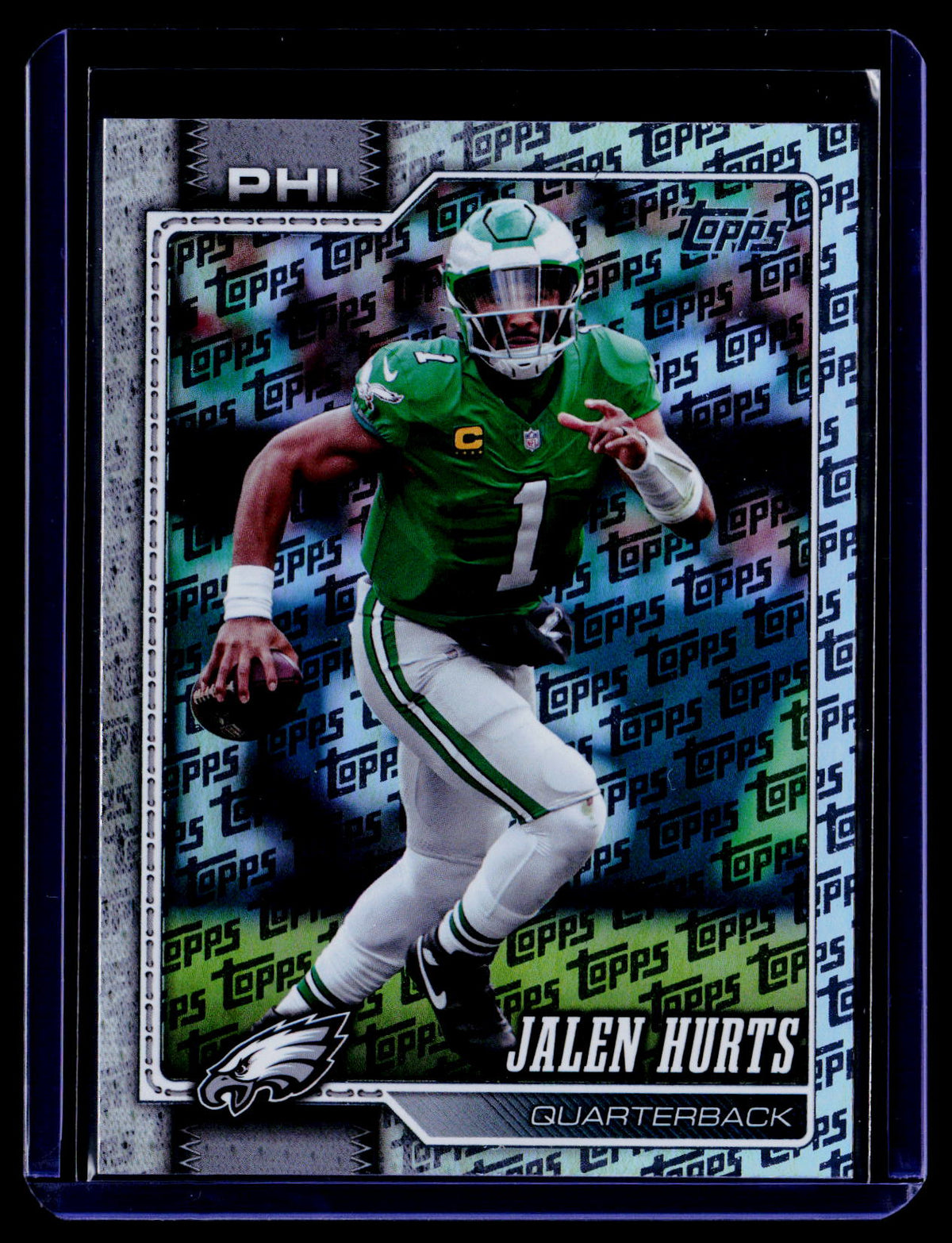 2026 Topps Flagship #167 Jalen Hurts Topps Logo Foilboard