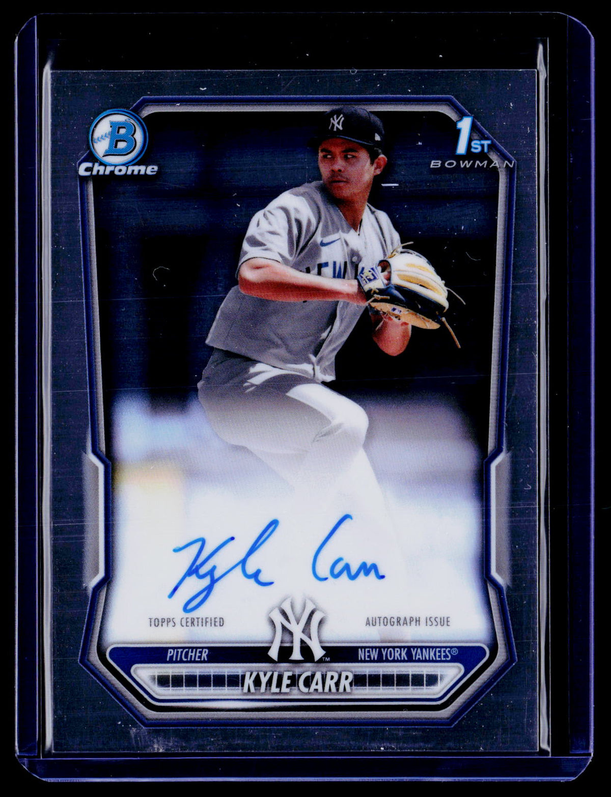 2026 Bowman Chrome Kyle Carr 1st Prospect Auto Chrome Yankees