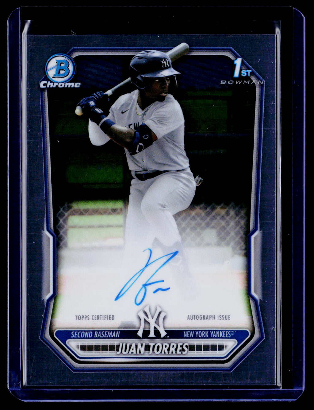 2026 Bowman Chrome Juan Torres 1st Auto Chrome Prospects Yankees #CPA-JT
