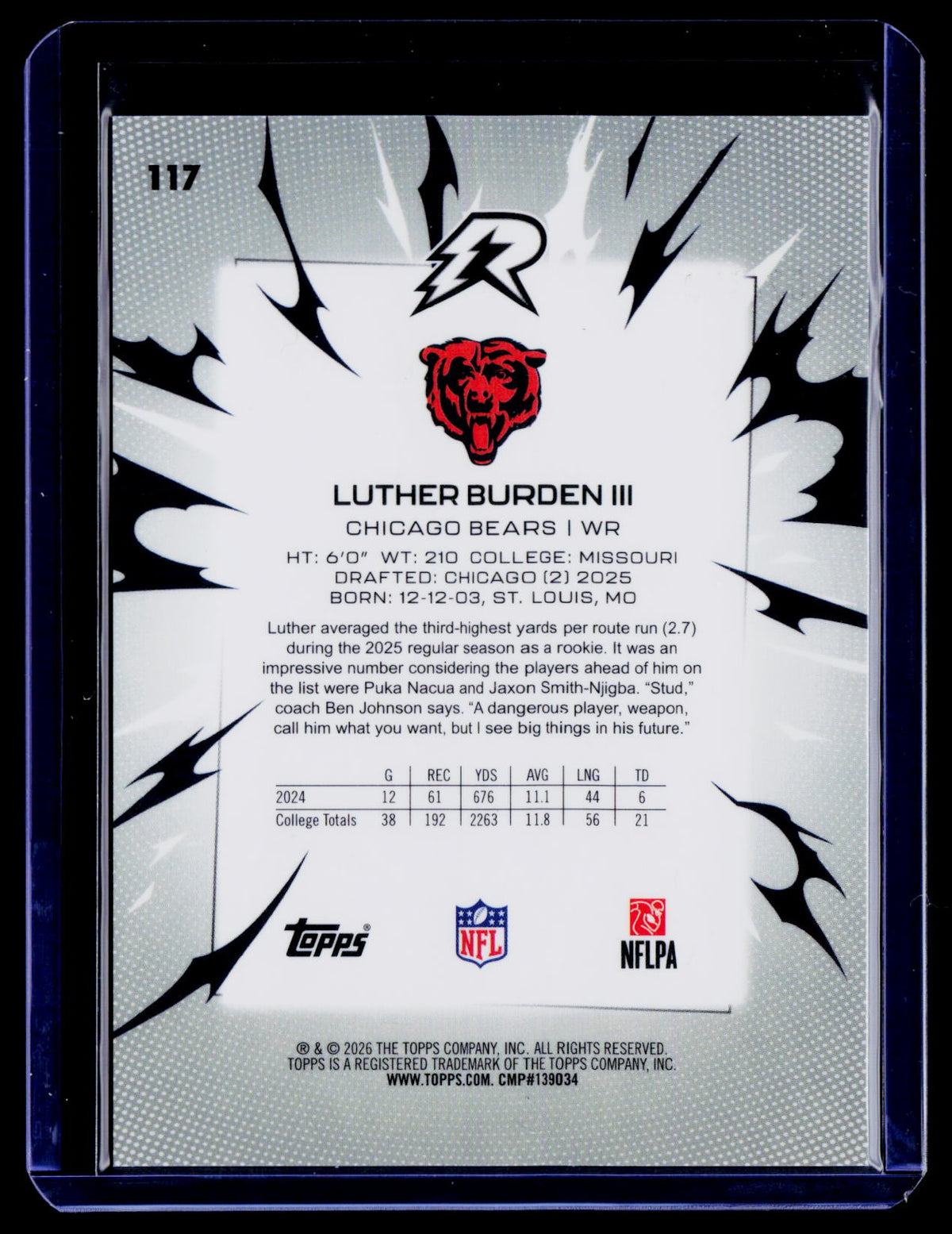 2025 Topps Resurgence #117 Luther Burden III Black & White Surge Refractor #/399