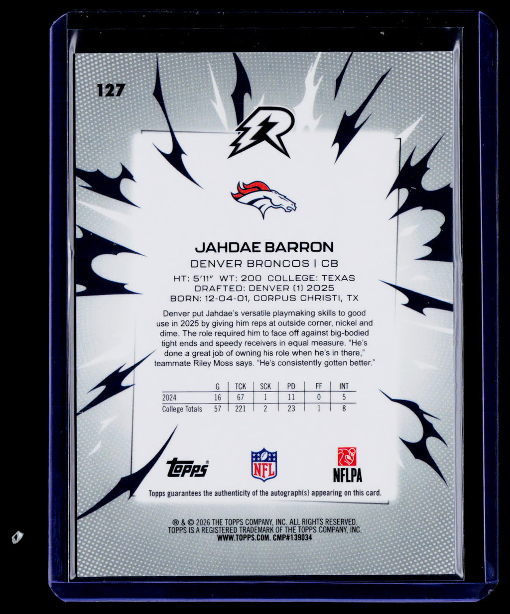 2025 Topps Resurgence #127 Jahdae Barron Signatures