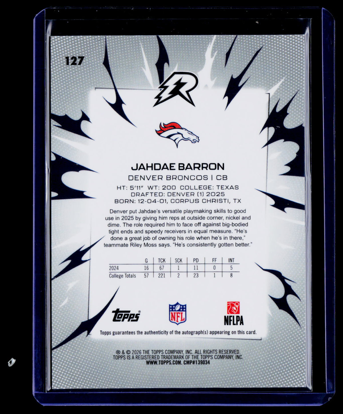 2025 Topps Resurgence #127 Jahdae Barron Signatures