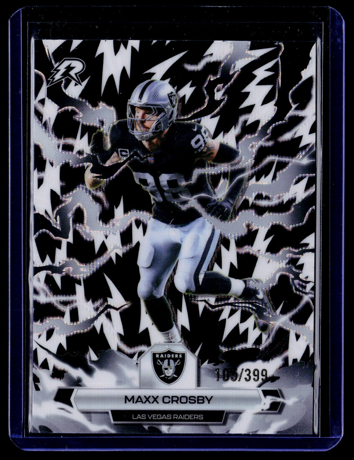 2025 Topps Resurgence #53 Maxx Crosby Black & White Surge Refractor #/399